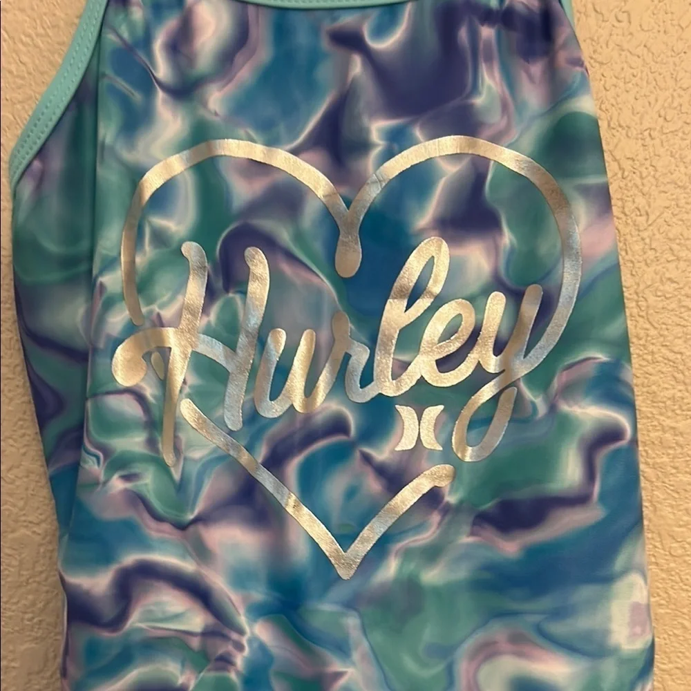 Hurley Blue and White One Piece Swimsuit